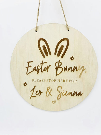 Easter Bunny Please Stop Here Sign