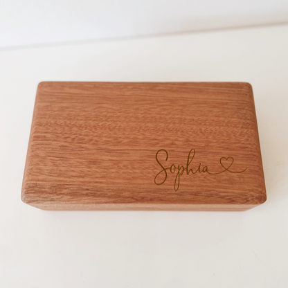 Personalised Wooden Jewellery Box - Heart