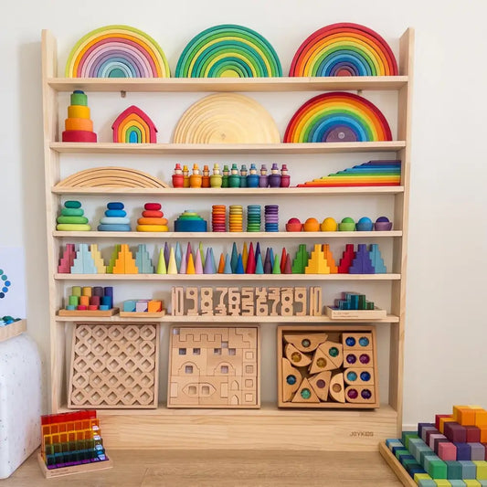 JOYKIDS Slim-Line Toy Shelf with 7-tier (Adjustable) - SolidWood - Timber Tinkers