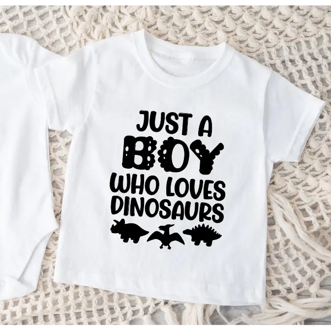 Jsut a boy who loves dinosaurs Onesie/T-Shirt - Timber Tinkers