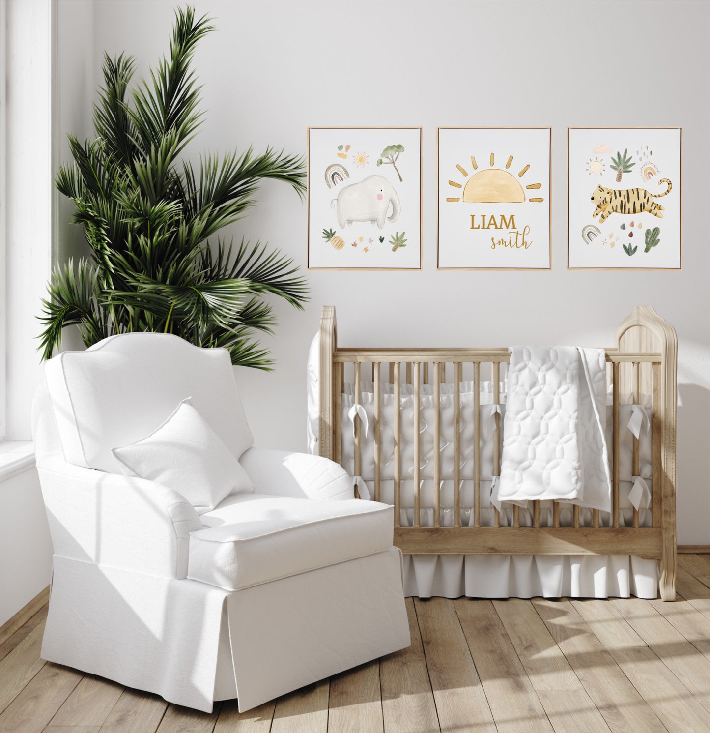 Personalised Jungle Wooden Canvas Print Set