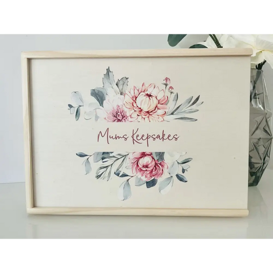 Keepsake Box - Pink Floral - Timber Tinkers