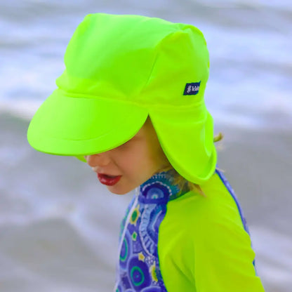 Kids Bright Neon Sun Hat | Orange | Yellow - Size XS (age 0-12m) / Yellow