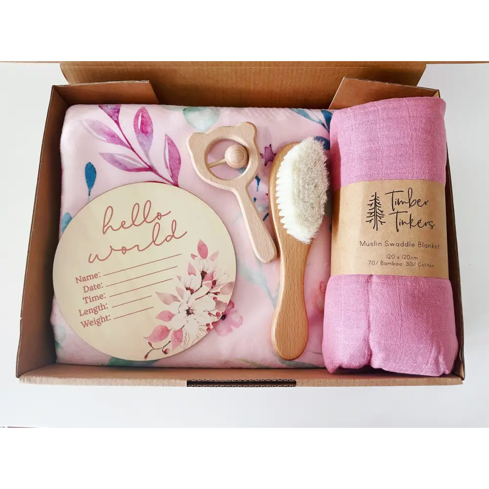 Large Baby Gift Box - Pink Floral