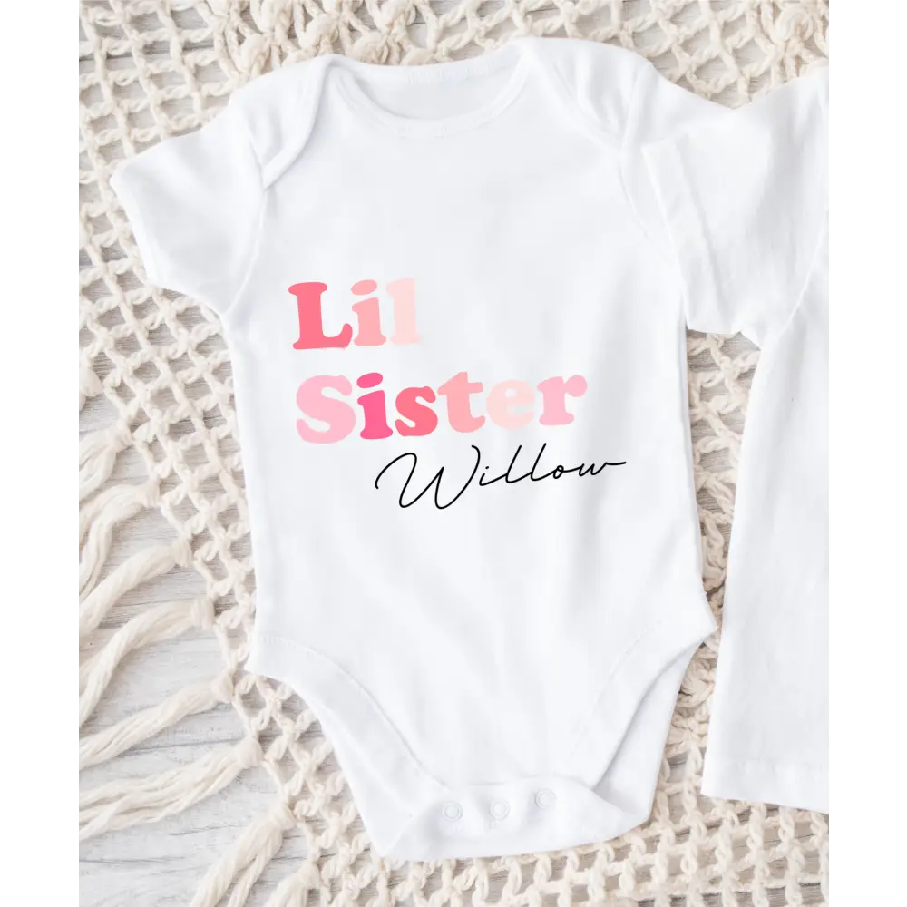 Lil Sister Onesie - Pink - Timber Tinkers