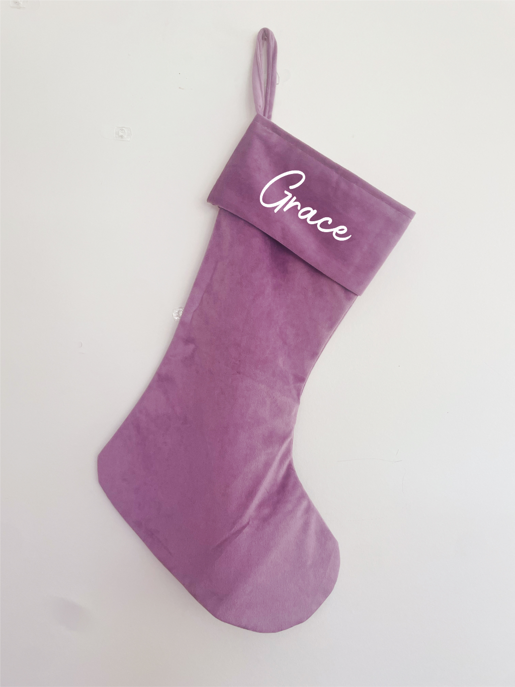 Lilac Velvet Stocking