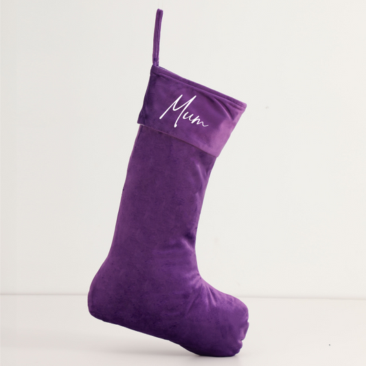 Personalised Velvet Stockings - Lilac