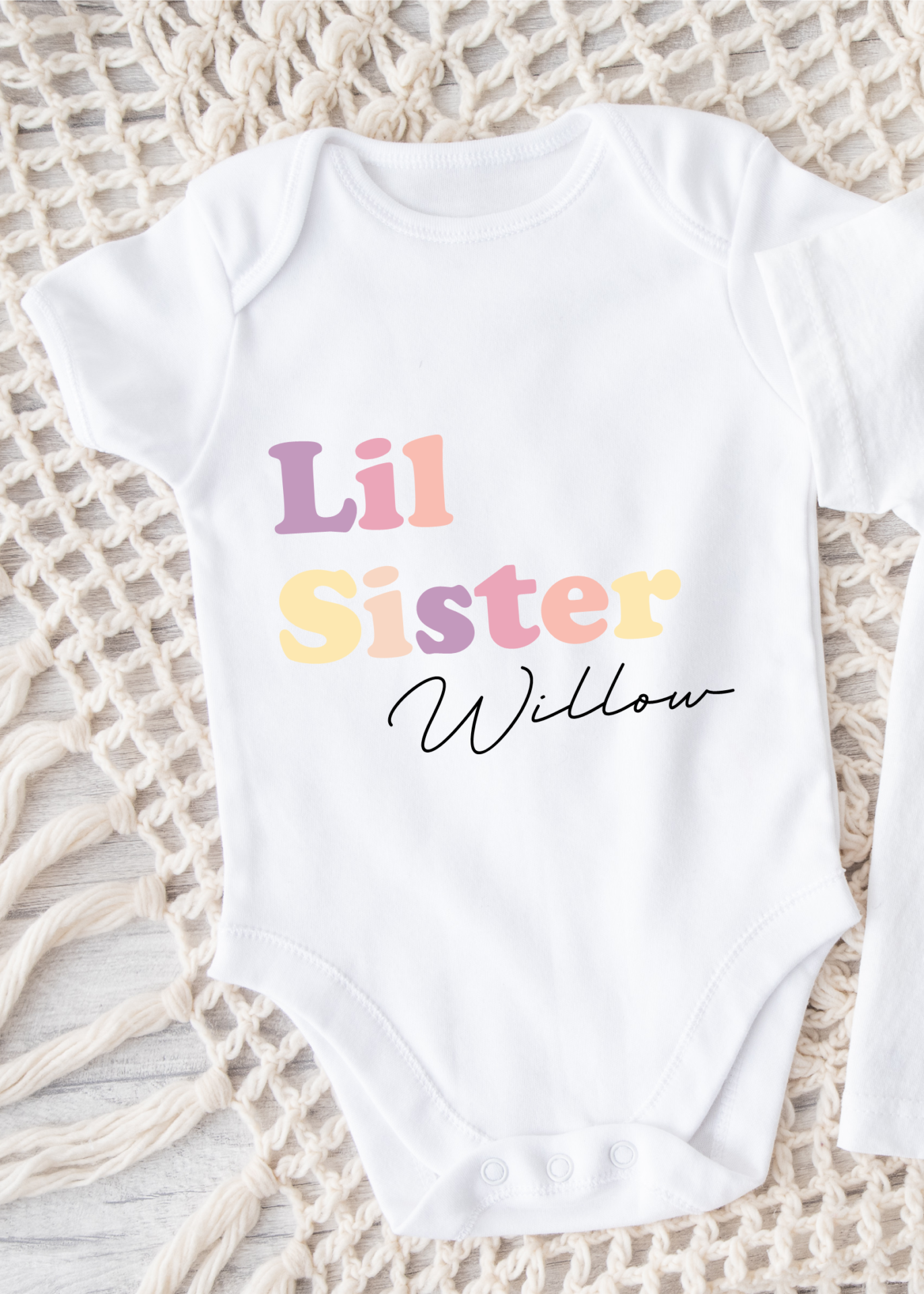 Lil Sister Onesie - Pastel