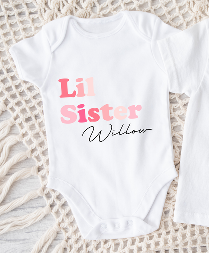 Lil Sister Onesie - Pink