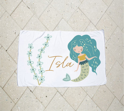 Personalised Kids Towel - Mermaid