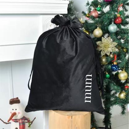 Signature Monogram Velvet Santa Sack - Mulitiple Colours