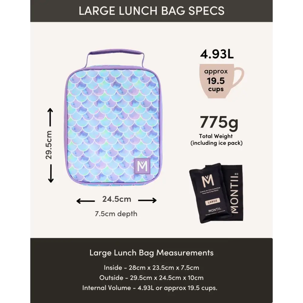 MontiiCo LARGE INSULATED LUNCH BAG - Aurora - Timber Tinkers