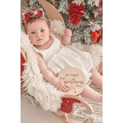My First Christmas Plaque 2025 - Timber Tinkers