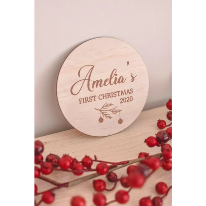 My First Christmas Plaque 2025 - Timber Tinkers