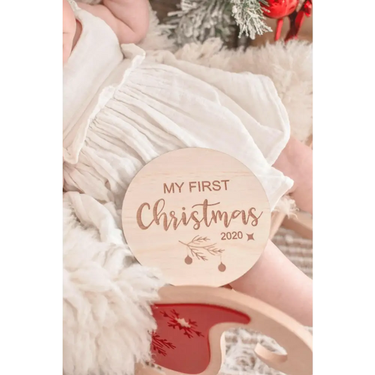 My First Christmas Plaque 2025 - Timber Tinkers