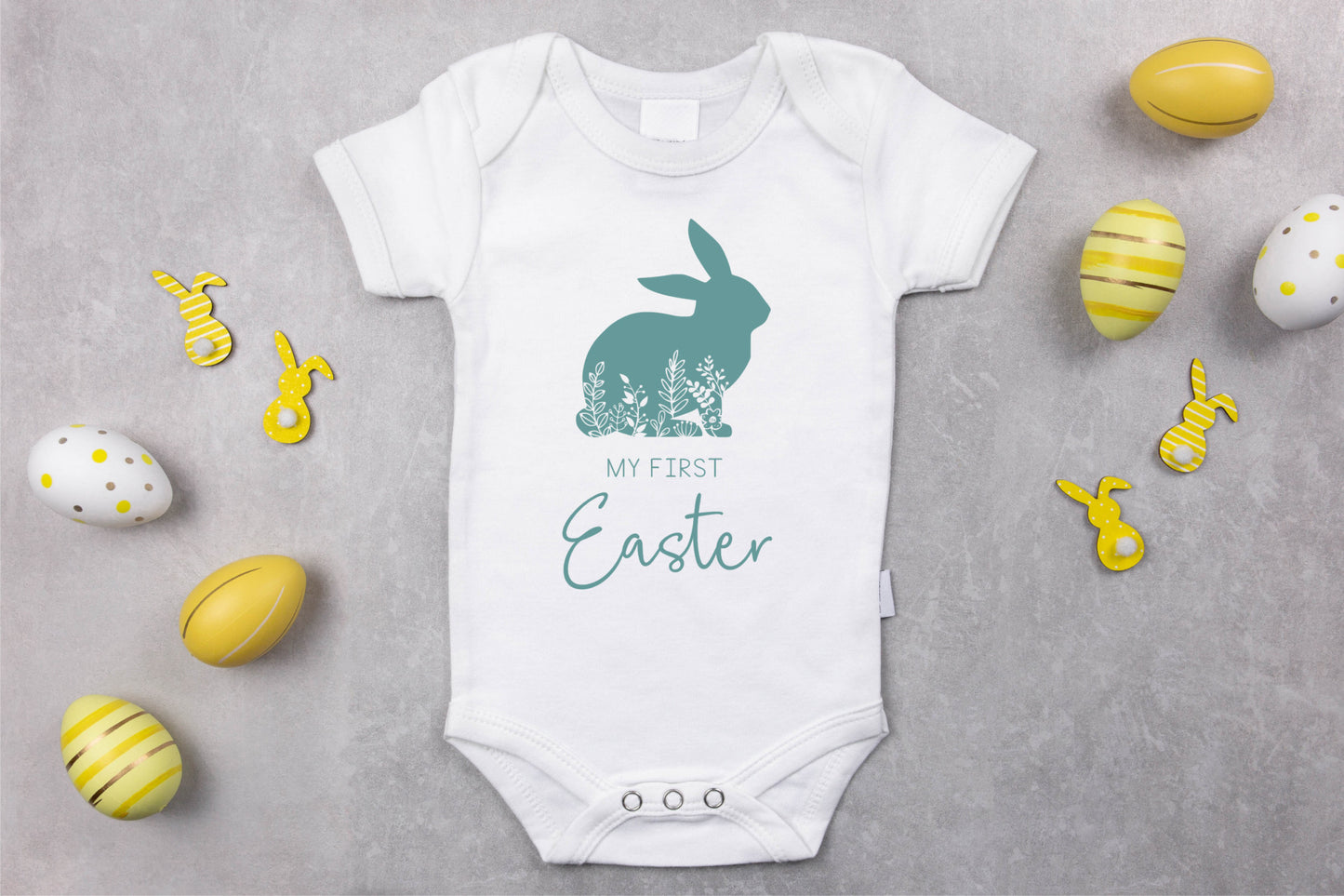 Easter Onesie - My First Easter Floral Bunny