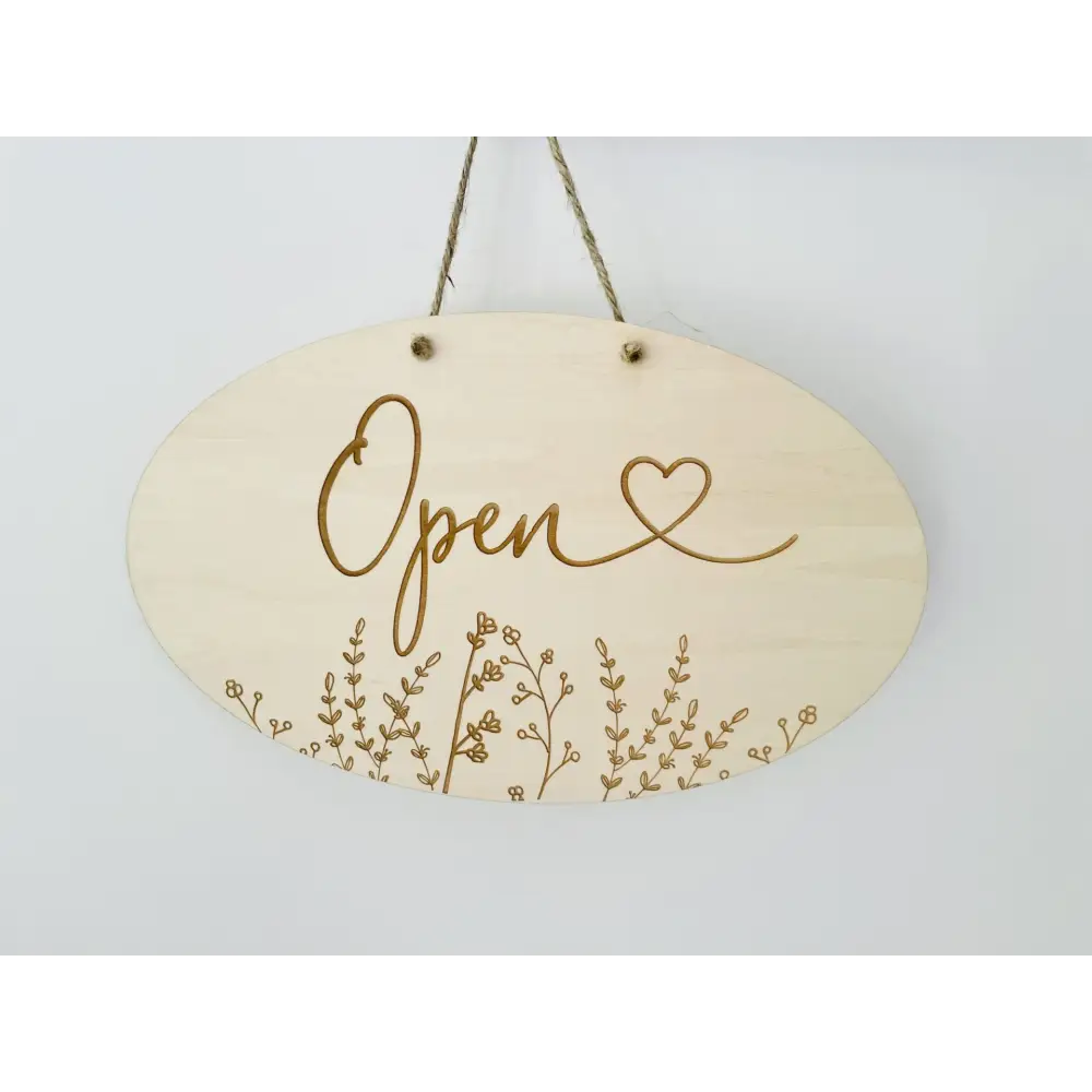 Open & Closed Floral Sign