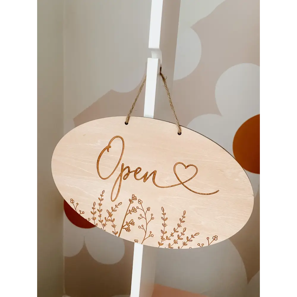 Open & Closed Floral Sign - Timber Tinkers