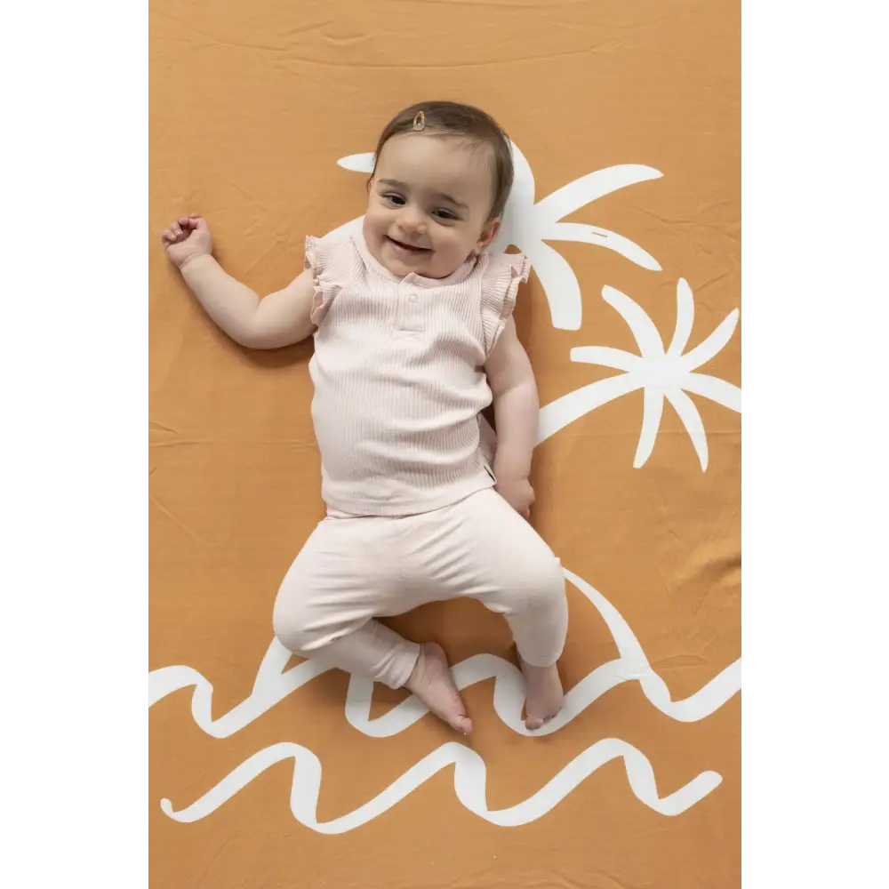 Palm Jersey Fitted Cot Sheet - Timber Tinkers