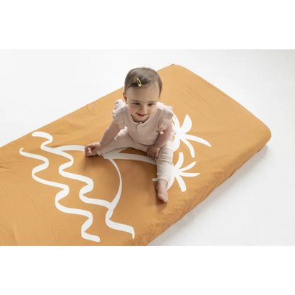 Palm Jersey Fitted Cot Sheet - Timber Tinkers