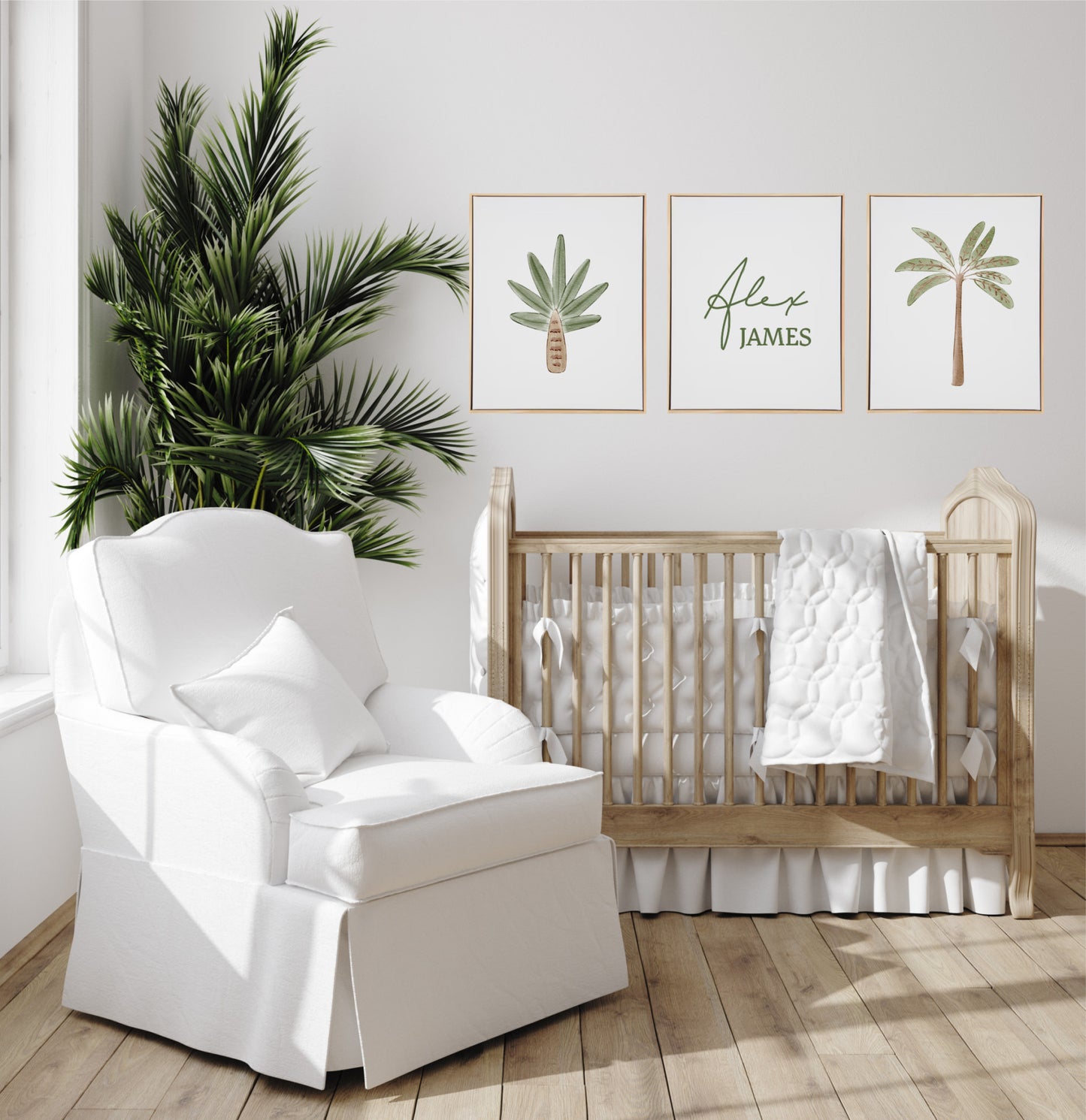 Personalised Palms Wooden Canvas Print Set