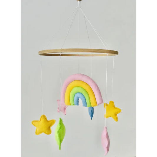 Pastel Rainbow Nursery Mobile - Timber Tinkers