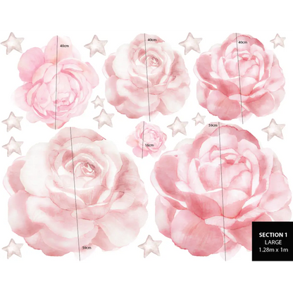 Pastel Rose Wall Decals - Timber Tinkers