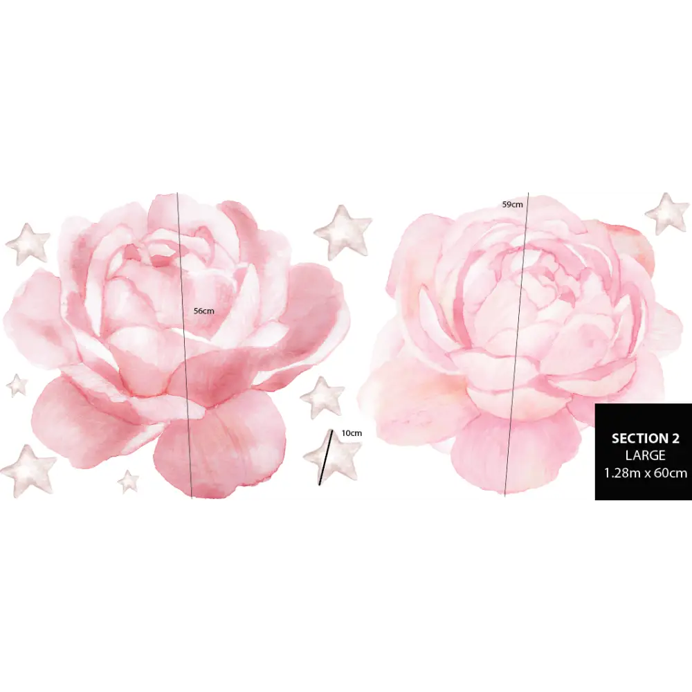 Pastel Rose Wall Decals - Timber Tinkers