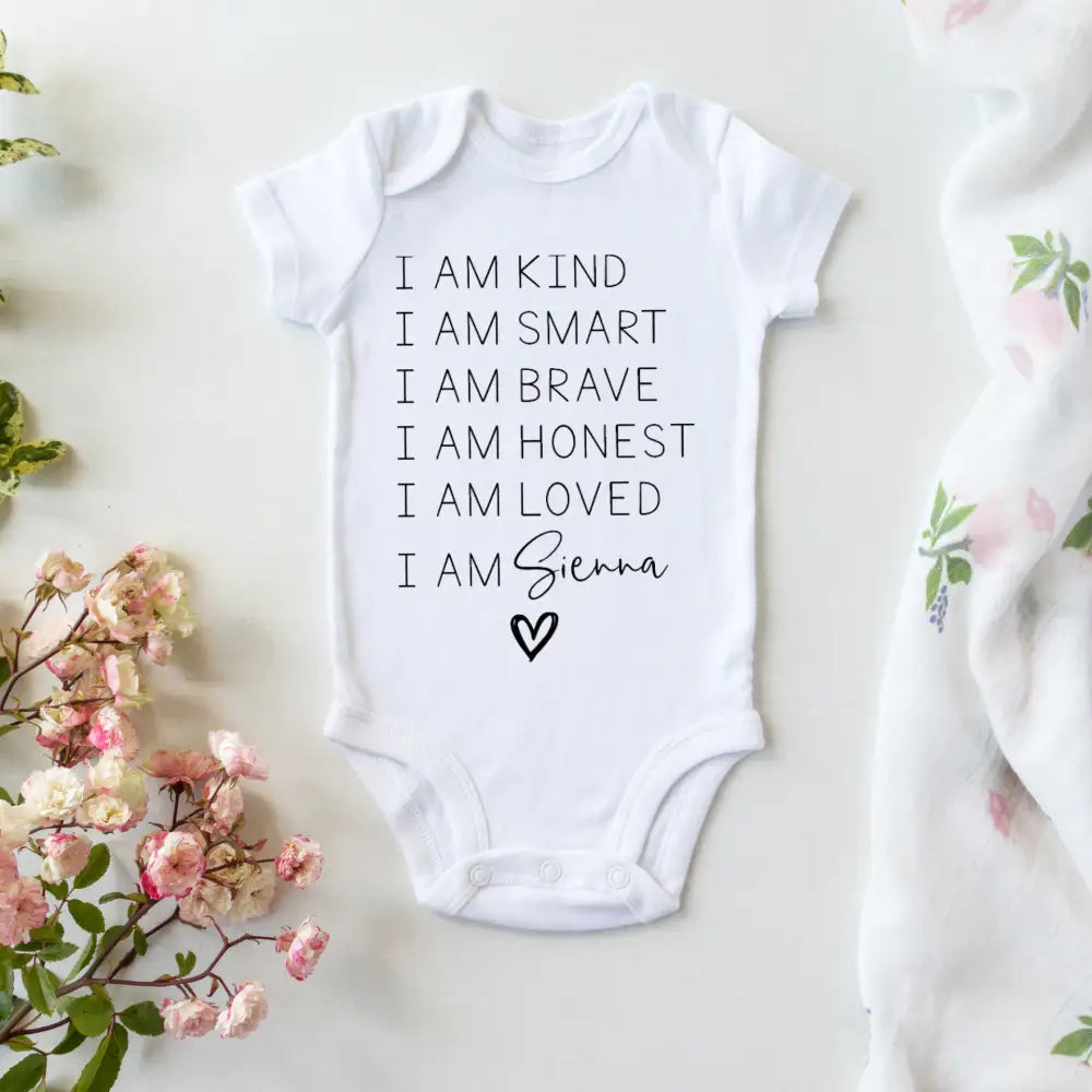 Personalised Affirmation Baby Onesie - Timber Tinkers