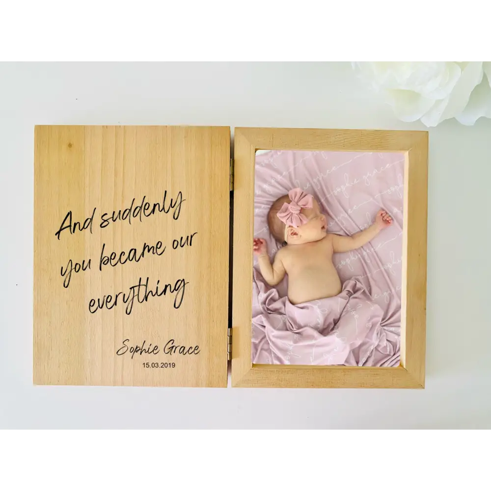 Personalised Baby Photo Frame - And suddenly you became our everything