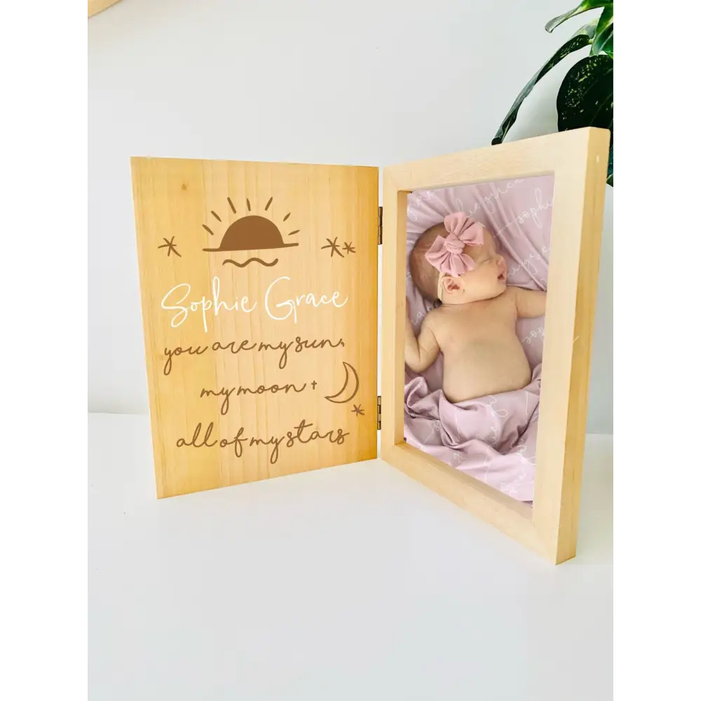 Personalised Baby Photo Frame - Sun Moon & Stars