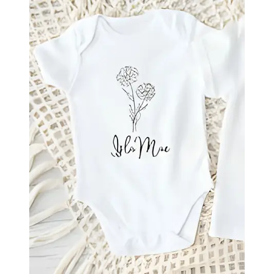 Personalised Birth Flower Onesie - Timber Tinkers