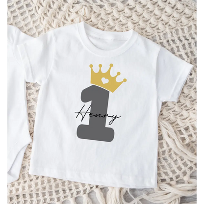 Personalised Birthday Crown Boy T-Shirt