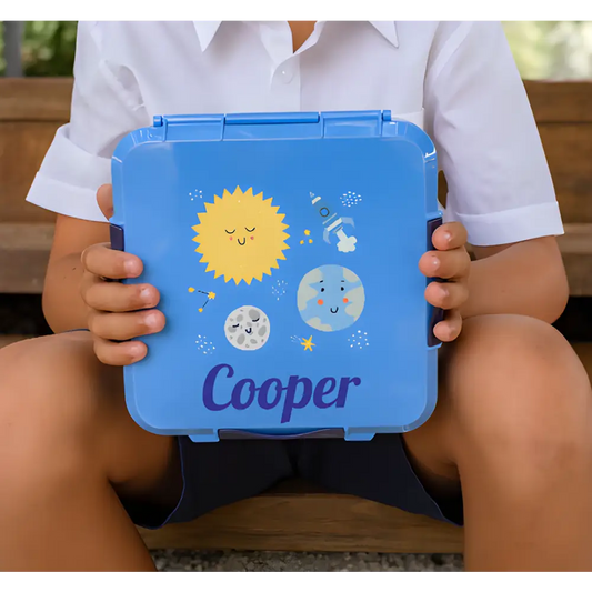 Personalised Blue Lunch Box - Space - Timber Tinkers