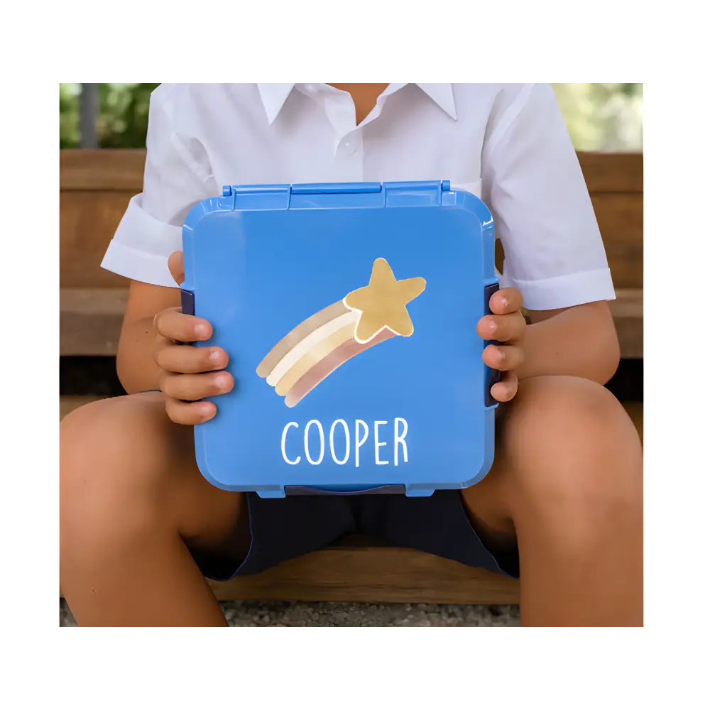 Personalised Blue Lunch Box - Star - Timber Tinkers