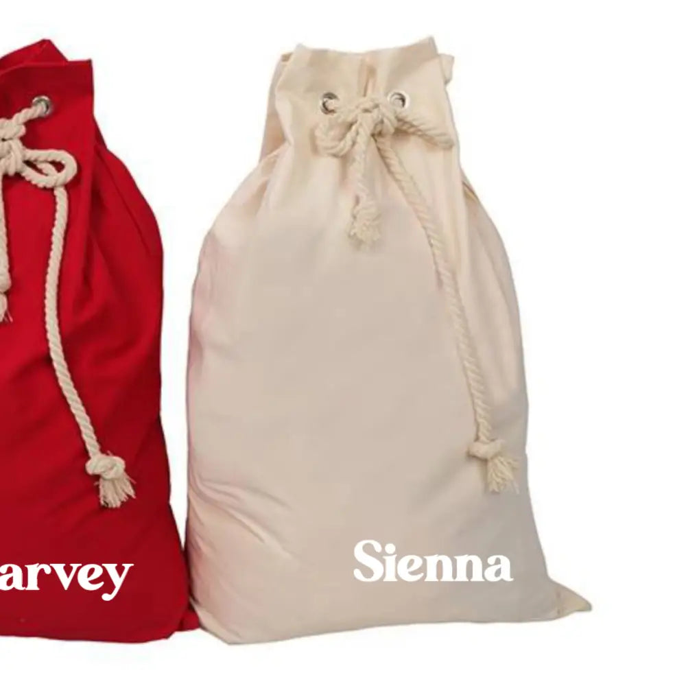 Personalised Canvas Santa Sacks - Blush