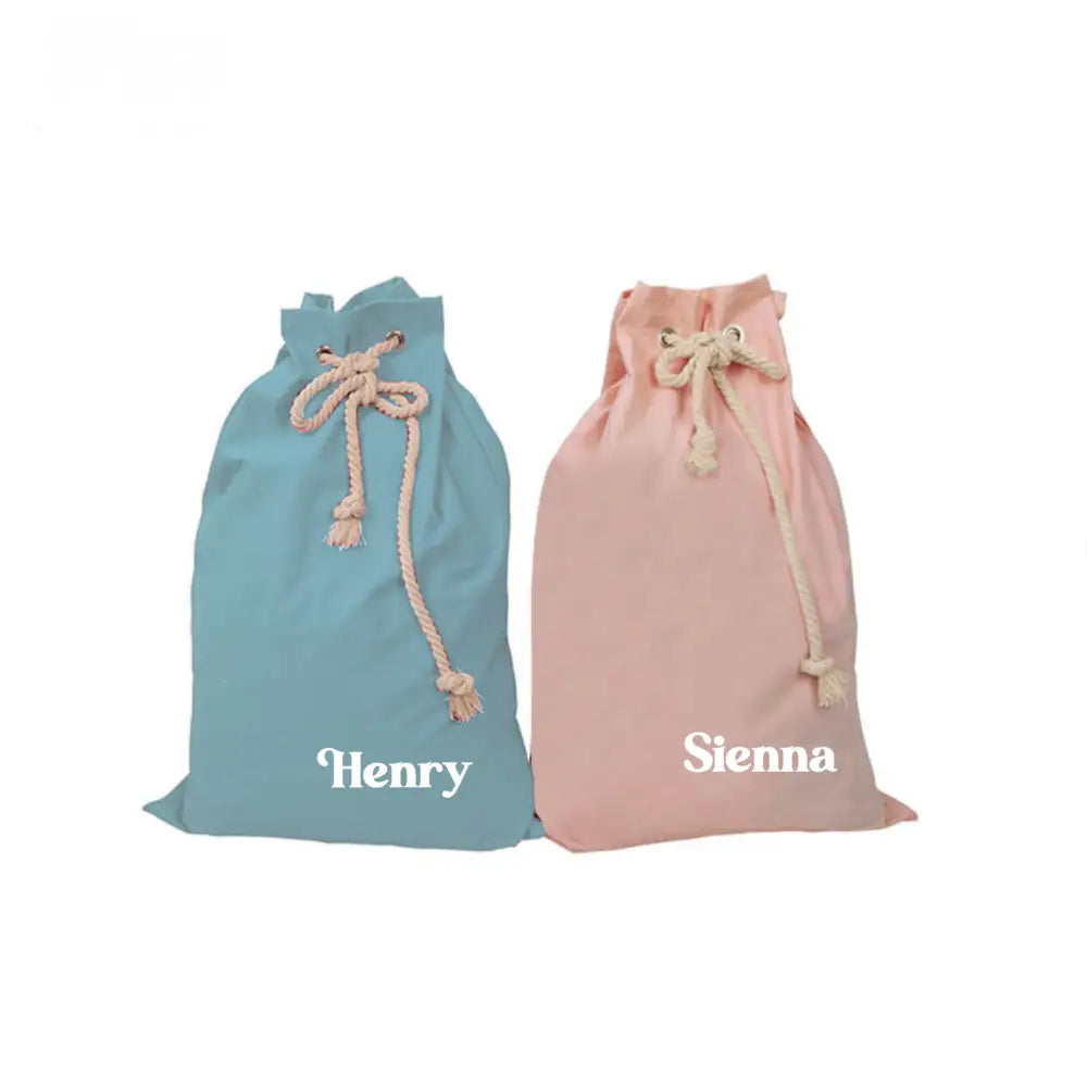 Personalised Canvas Santa Sacks - Lilac - Timber Tinkers