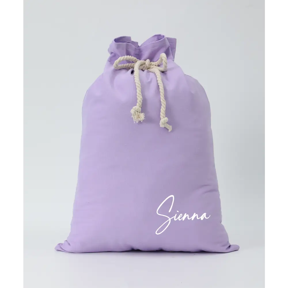 Personalised Canvas Santa Sacks - Lilac - Timber Tinkers