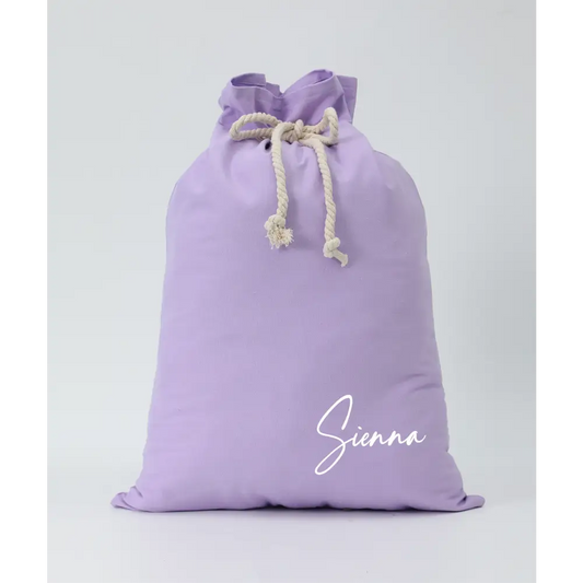 Personalised Canvas Santa Sacks - Lilac