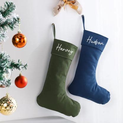 Personalised Canvas Stockings - Cream