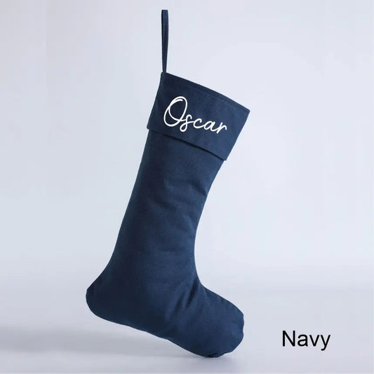 Personalised Canvas Stockings - Navy - Timber Tinkers