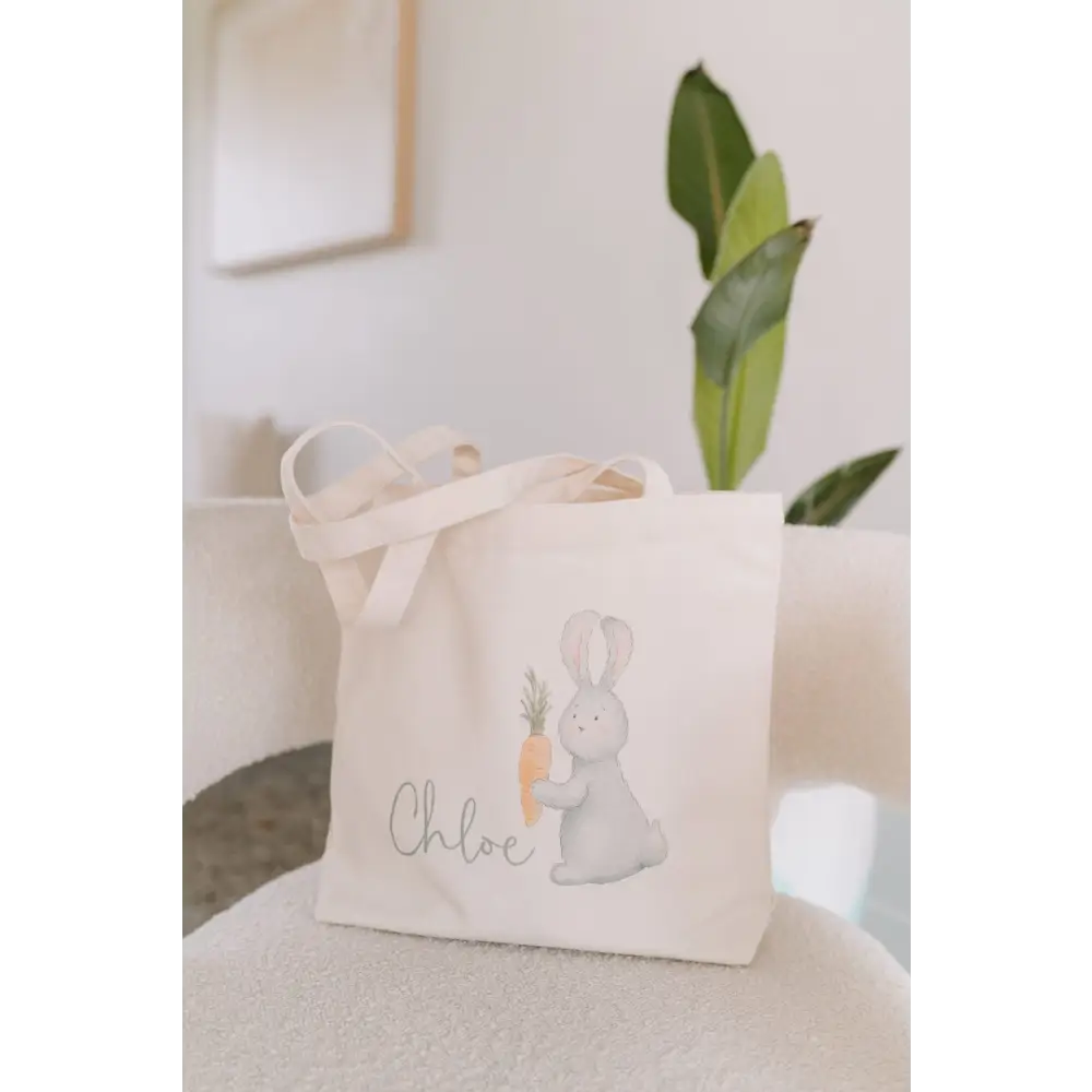 Personalised Easter Egg Hunt Bag - Grey Bunny