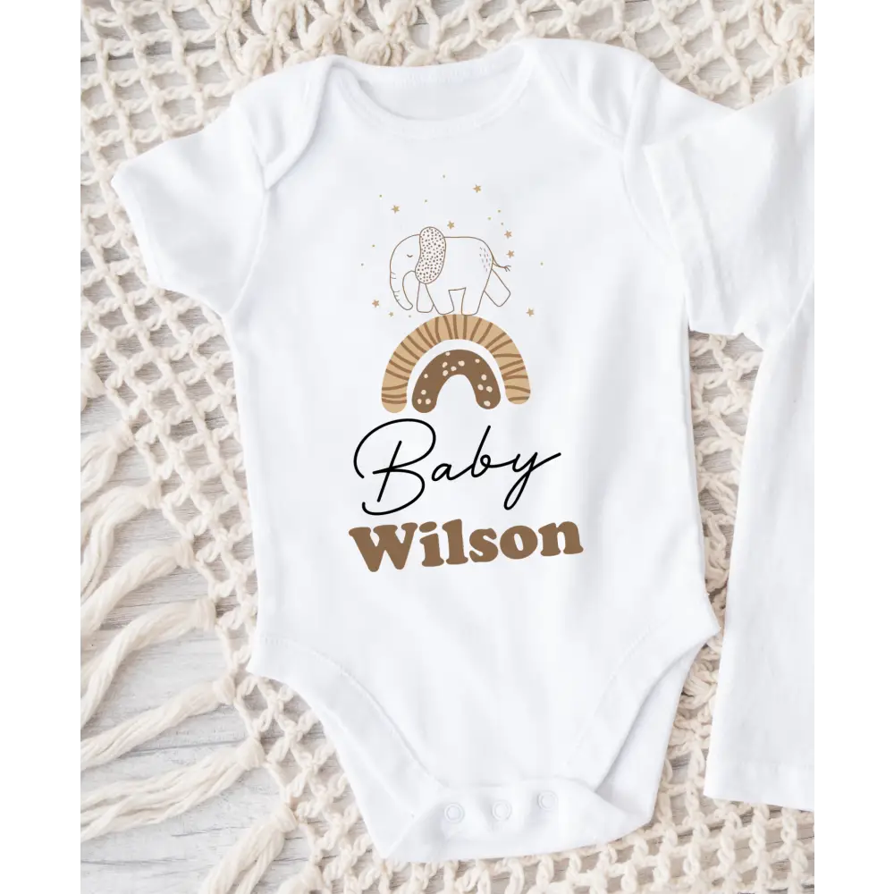 Personalised Elephant Safari onesie - Timber Tinkers