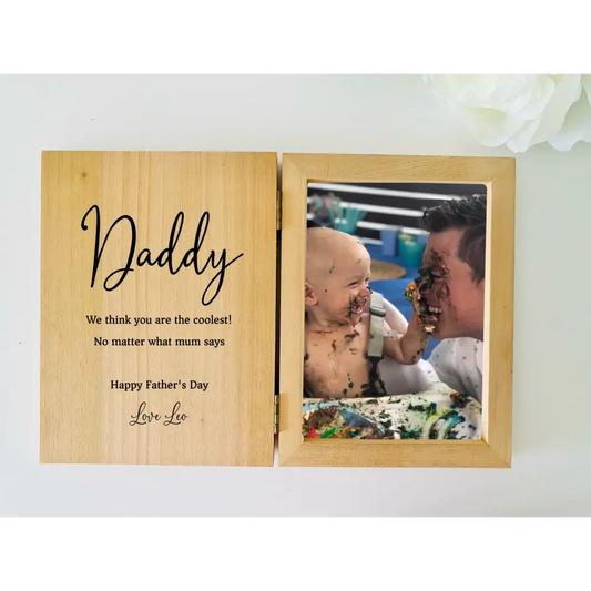 Personalised Father's Day Photo Frame - Coolest Dad - Timber Tinkers