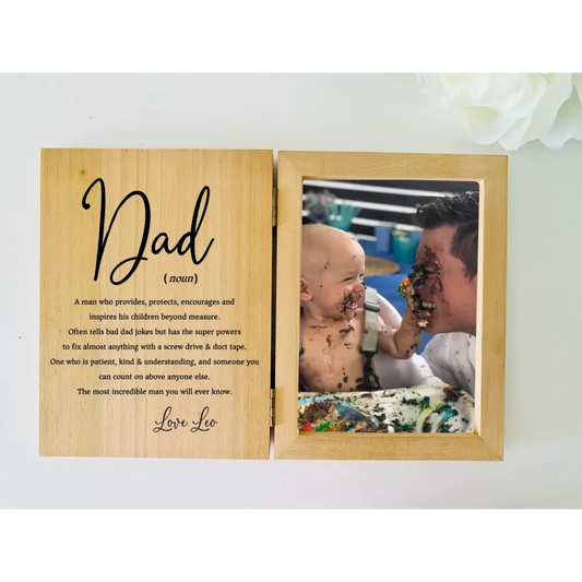 Personalised Father's Day Photo Frame - Dad Definition - Timber Tinkers