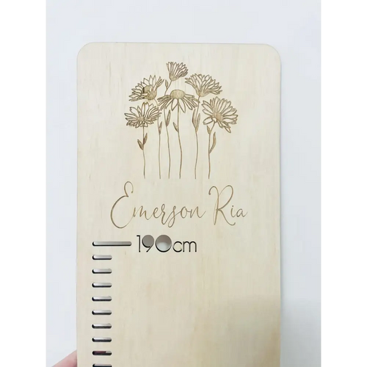 Personalised Growth Chart - Floral - Timber Tinkers