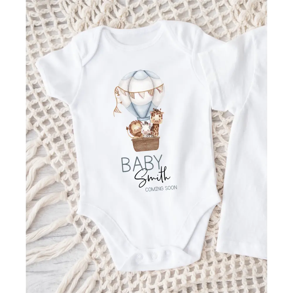 Personalised Hot Air Balloon Safari onesie - Timber Tinkers