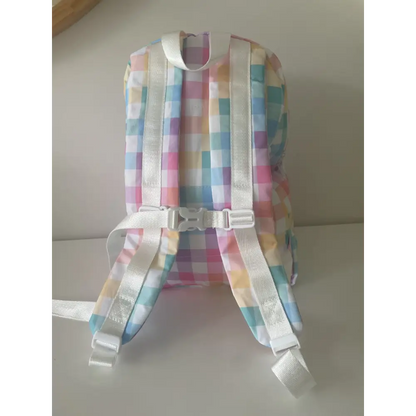 Personalised Kids Backpack - Pastel Gingham