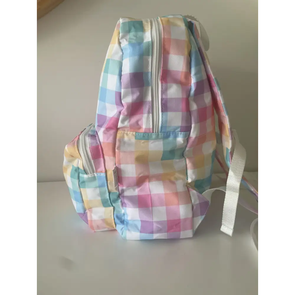 Personalised Kids Backpack - Pastel Gingham