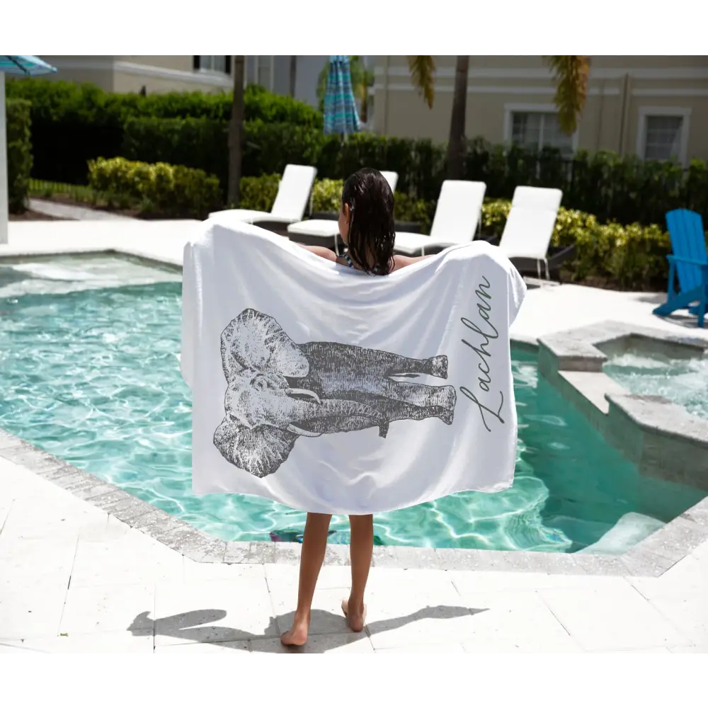 Personalised Kids Towel - Elephant